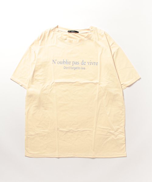 NO WAY（ノーウェイ）の「【Bz】 [IZU] メッセージプリントTシャツ（Tシャツ/カットソー・レディース・ネイビー/ホワイト/ベージュ・FREE）」の5枚目の写真