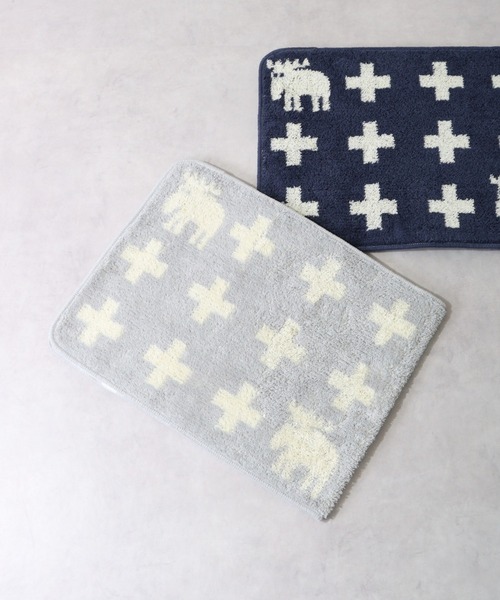 moz（モズ）の「moz ｷｯﾁﾝﾏｯﾄ ｸﾛｽ 45x120（ラグ/マット・レディース・グレー/ネイビー・FREE）」の2枚目の写真