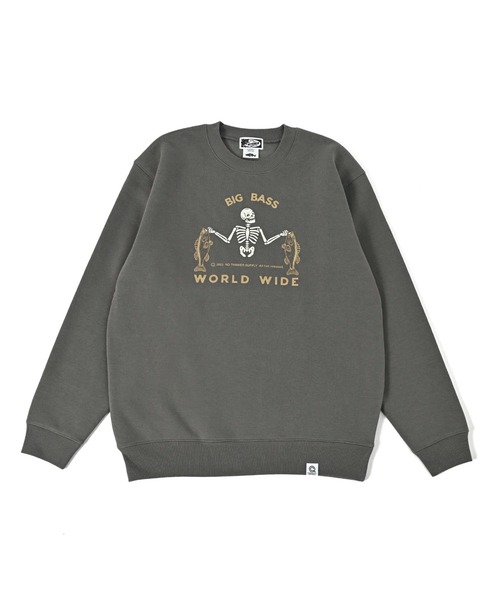NOTHINKER(ノーシンカー)の「BIG BASS WORLD WIDE Crewneck Sweat(スウェット・メンズ・グレー系その他/バーガンディー・LARGE/X-LARGE/MEDIUM/SMALL/XX-LARGE)」の1枚目の写真