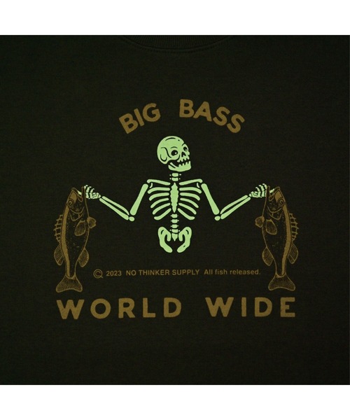 NOTHINKER(ノーシンカー)の「BIG BASS WORLD WIDE Crewneck Sweat(スウェット・メンズ・グレー系その他/バーガンディー・LARGE/X-LARGE/MEDIUM/SMALL/XX-LARGE)」の5枚目の写真
