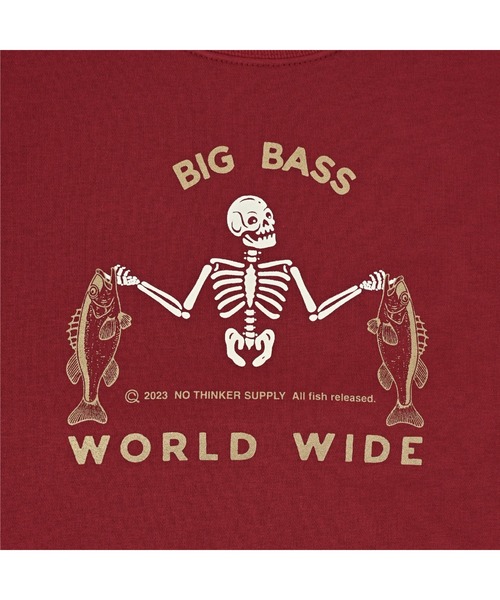 NOTHINKER(ノーシンカー)の「BIG BASS WORLD WIDE Crewneck Sweat(スウェット・メンズ・グレー系その他/バーガンディー・LARGE/X-LARGE/MEDIUM/SMALL/XX-LARGE)」の9枚目の写真