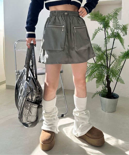 sedacle girl(セダクルガール)の「ファスナーポケットスカパン(スカート・レディース・ブラック/グレー・FREE)」の9枚目の写真