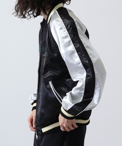 セール】Embroidered satin skajan / 刺繍サテンスカジャン