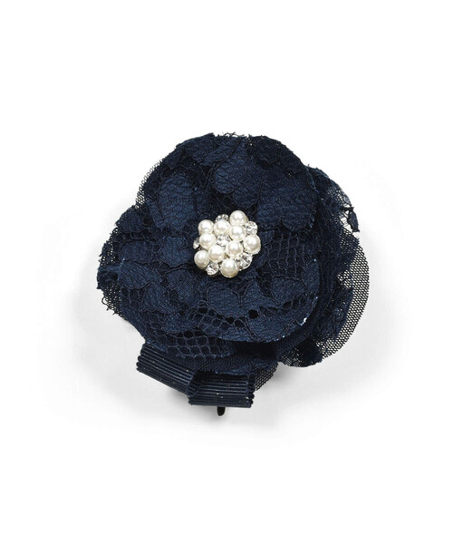 Tartine et Chocolat（タルティーヌエショコラ）の「【日本製】パールラインストーンラッセルレースコサージュ（リング）」 WEAR