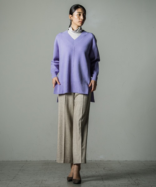la.f…(ラエフ)の「【手洗い可能/WEB限定色あり】MUSIC12GウールカシミヤVネックチュニックニット(ニット/セーター・レディース・オフホワイト/グリーン/ライトグレー/ブルー/ピンク/チャコールグレー/パープル・9号/7号)」の17枚目の写真