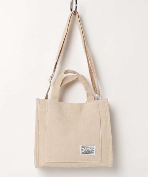 Miniministore（ミニミニストア）の「コーデュロイ ミニトートバッグ 3way（ショルダーバッグ・レディース・ブラック/ダークグリーン/ベージュ/イエロー/レンガ・フリー）」の22枚目の写真