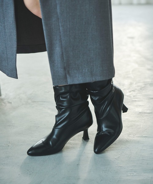 31 Sons de mode（トランテアン　ソン　ドゥ　モード）の「くしゅくしゅブーツ（ブーツ・レディース・シルバー/ブラック・L/M/S）」の10枚目の写真