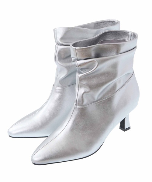 31 Sons de mode（トランテアン　ソン　ドゥ　モード）の「くしゅくしゅブーツ（ブーツ・レディース・シルバー/ブラック・L/M/S）」の12枚目の写真