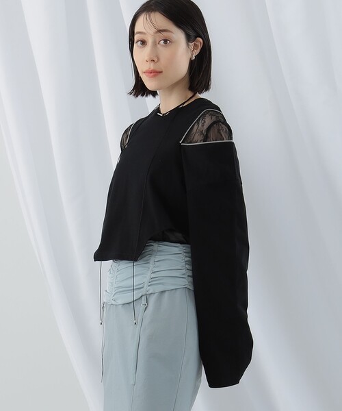 Ray BEAMS(レイビームス)の「Ray BEAMS / ショルダー ジップ Tシャツ(Tシャツ/カットソー・レディース・ホワイト/ブラック・ONE SIZE)」の13枚目の写真