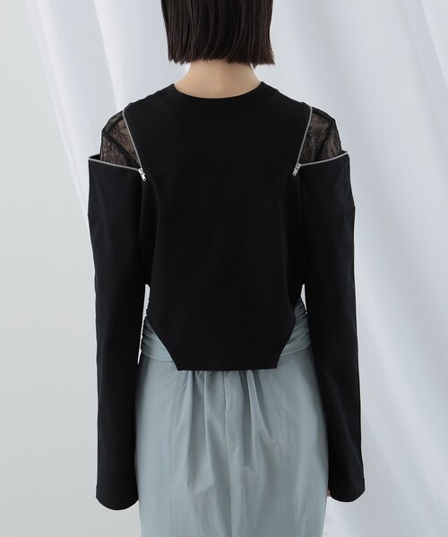 Ray BEAMS(レイビームス)の「Ray BEAMS / ショルダー ジップ Tシャツ(Tシャツ/カットソー・レディース・ホワイト/ブラック・ONE SIZE)」の17枚目の写真