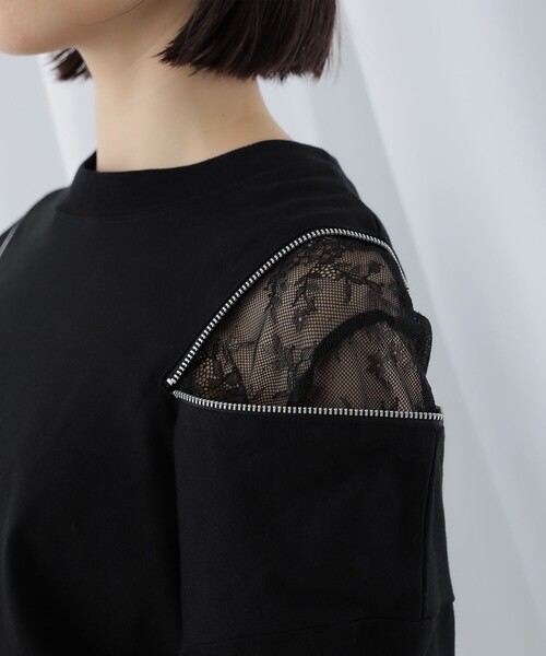 Ray BEAMS(レイビームス)の「Ray BEAMS / ショルダー ジップ Tシャツ(Tシャツ/カットソー・レディース・ホワイト/ブラック・ONE SIZE)」の19枚目の写真