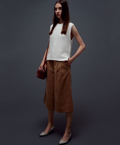 NATURAL BEAUTY BASIC（ナチュラルビューティーベーシック）の「バルキーコットン　ニットベスト（ベスト・レディース・グレー/ネイビー/カーキ/ホワイト系その他・MEDIUM）」の2枚目の写真