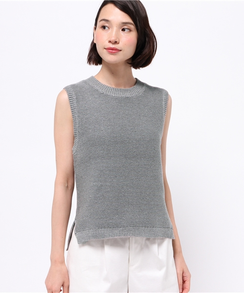 NATURAL BEAUTY BASIC（ナチュラルビューティーベーシック）の「バルキーコットン　ニットベスト（ベスト・レディース・グレー/ネイビー/カーキ/ホワイト系その他・MEDIUM）」の6枚目の写真