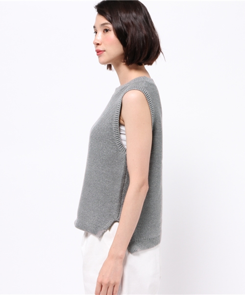 NATURAL BEAUTY BASIC（ナチュラルビューティーベーシック）の「バルキーコットン　ニットベスト（ベスト・レディース・グレー/ネイビー/カーキ/ホワイト系その他・MEDIUM）」の7枚目の写真