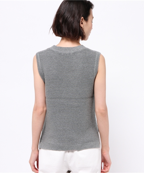 NATURAL BEAUTY BASIC（ナチュラルビューティーベーシック）の「バルキーコットン　ニットベスト（ベスト・レディース・グレー/ネイビー/カーキ/ホワイト系その他・MEDIUM）」の8枚目の写真