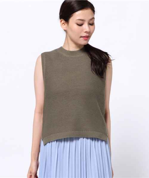 NATURAL BEAUTY BASIC（ナチュラルビューティーベーシック）の「バルキーコットン　ニットベスト（ベスト・レディース・グレー/ネイビー/カーキ/ホワイト系その他・MEDIUM）」の13枚目の写真