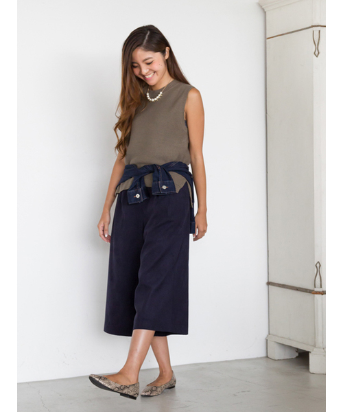 NATURAL BEAUTY BASIC（ナチュラルビューティーベーシック）の「バルキーコットン　ニットベスト（ベスト・レディース・グレー/ネイビー/カーキ/ホワイト系その他・MEDIUM）」の14枚目の写真