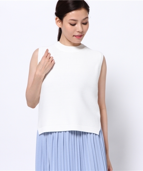 NATURAL BEAUTY BASIC（ナチュラルビューティーベーシック）の「バルキーコットン　ニットベスト（ベスト・レディース・グレー/ネイビー/カーキ/ホワイト系その他・MEDIUM）」の15枚目の写真