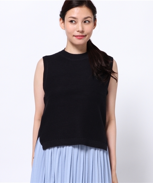 NATURAL BEAUTY BASIC（ナチュラルビューティーベーシック）の「バルキーコットン　ニットベスト（ベスト・レディース・グレー/ネイビー/カーキ/ホワイト系その他・MEDIUM）」の5枚目の写真