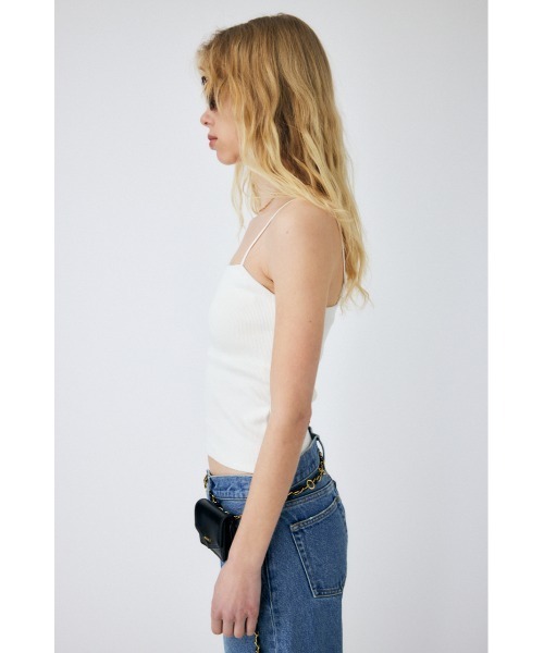 MOUSSY（マウジー）の「【2サイズ展開】スクエアネックキャミトップス（キャミソール・レディース・ブラック/ホワイト・2/1）」の11枚目の写真