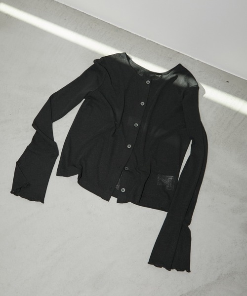 Aunt Marie's（アントマリーズ）の「2WAYクロップドカーディガン／トップス（カーディガン/ボレロ・レディース・イエロー/グレー/ブラック/ピンク/ブラウン/グリーン/ライトイエロー/ホワイト/ネイビー/ブルー・FREE）」の21枚目の写真