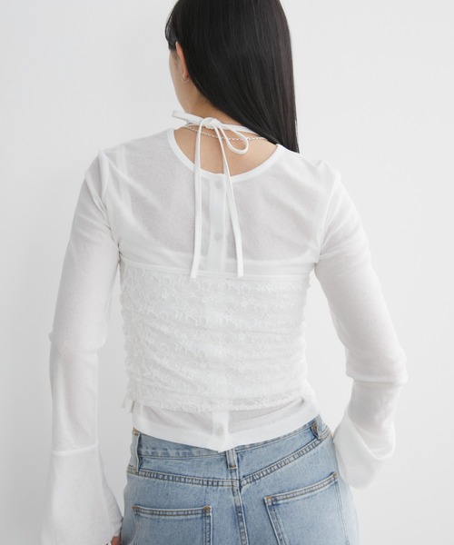 Aunt Marie's（アントマリーズ）の「2WAYクロップドカーディガン／トップス（カーディガン/ボレロ・レディース・イエロー/グレー/ブラック/ピンク/ブラウン/グリーン/ライトイエロー/ホワイト/ネイビー/ブルー・FREE）」の22枚目の写真