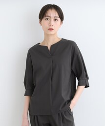 INDIVI | 【洗える/UVケア/SETUP可能】キーネック6分袖ブラウス(シャツ/ブラウス)