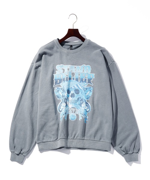 メンズライク ピグメント 裏毛 プリント スウェット レディース