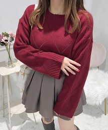 2WAYハート透かし編みニットプルオーバー【ZOZOTOWN限定アイテム】