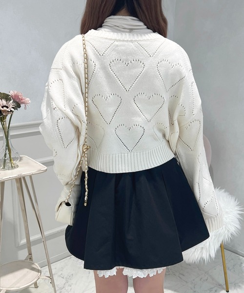 セール】2WAYハート透かし編みニットプルオーバー【ZOZOTOWN限定