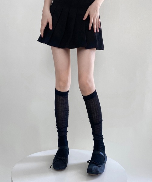 HALEY PESCA（ヘーリーペスカ）の「HALEY PESCA/シースルー　ルーズハイソックス（ソックス/靴下・レディース・グレー/ブラック/ホワイト/ダークグレー/ピンク・FREE）」の15枚目の写真