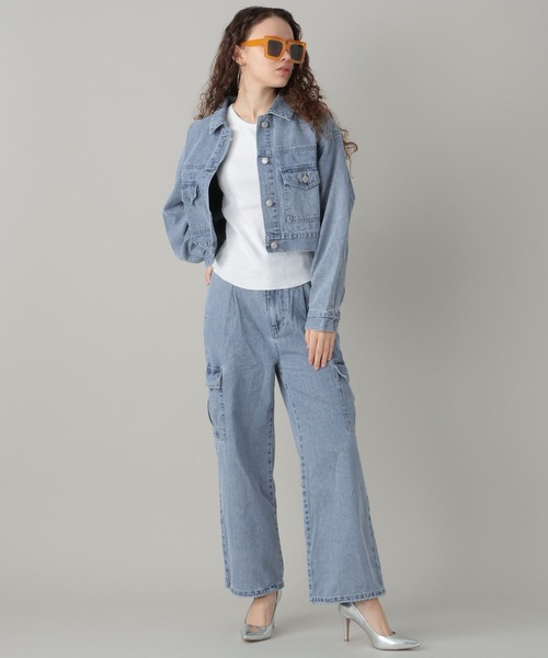 FOREVER 21（フォーエバー トゥエンティーワン）の「【2024SS】デニムカーゴストレートパンツ（デニムパンツ・レディース・ブルー/ブラック・FREE）」の10枚目の写真