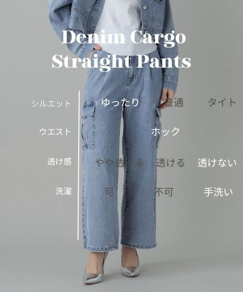 FOREVER 21（フォーエバー トゥエンティーワン）の「【2024SS】デニムカーゴストレートパンツ（デニムパンツ・レディース・ブルー/ブラック・FREE）」の22枚目の写真