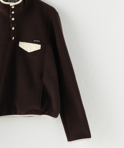 SPORTY&RICH（スポーティアンドリッチ）の「【SPORTY&RICH / スポーティアンドリッチ】BUTTONED POLAR SWEATSHIRT（スウェット・レディース・ブラウン・LARGE/MEDIUM/SMALL）」の5枚目の写真
