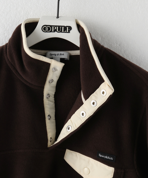 SPORTY&RICH（スポーティアンドリッチ）の「【SPORTY&RICH / スポーティアンドリッチ】BUTTONED POLAR SWEATSHIRT（スウェット・レディース・ブラウン・LARGE/MEDIUM/SMALL）」の11枚目の写真
