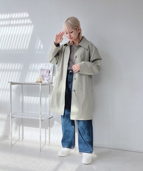 AS KNOW AS plus（アズノゥアズプラス）の「◎シンプルステンカラーコート　【2024SSアイテム】（ステンカラーコート・レディース・ライトカーキ/ネイビー/アイボリー・FREE）」の12枚目の写真