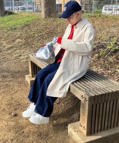 AS KNOW AS plus（アズノゥアズプラス）の「◎シンプルステンカラーコート　【2024SSアイテム】（ステンカラーコート・レディース・ライトカーキ/ネイビー/アイボリー・FREE）」の20枚目の写真