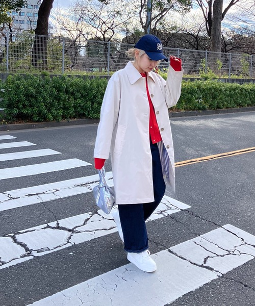 AS KNOW AS plus（アズノゥアズプラス）の「◎シンプルステンカラーコート　【2024SSアイテム】（ステンカラーコート・レディース・ライトカーキ/ネイビー/アイボリー・FREE）」の5枚目の写真