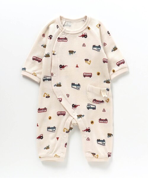 apres les cours（アプレレクール）の「【WEB限定】4柄ワッフルカバーオール（ロンパース・キッズ・ブルー/アイボリー/ベージュ/ラベンダー・60/70/80）」の9枚目の写真