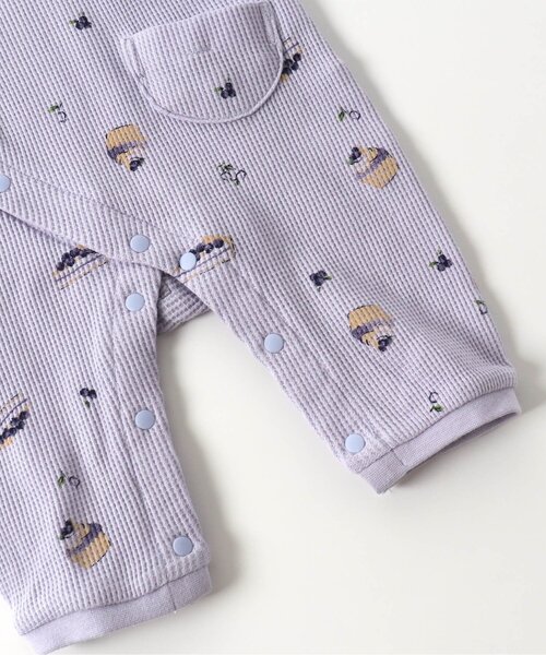 apres les cours（アプレレクール）の「【WEB限定】4柄ワッフルカバーオール（ロンパース・キッズ・ブルー/アイボリー/ベージュ/ラベンダー・60/70/80）」の10枚目の写真