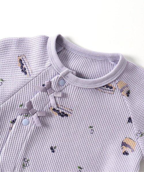 apres les cours（アプレレクール）の「【WEB限定】4柄ワッフルカバーオール（ロンパース・キッズ・ブルー/アイボリー/ベージュ/ラベンダー・60/70/80）」の18枚目の写真