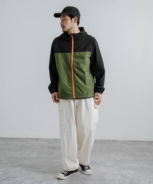 Rocky Monroe(ロッキーモンロー)の「フーデットウインドブレーカー / マウンテンパーカー(マウンテンパーカー・メンズ・ブルーグリーン/ベージュ/カーキ/カーキ系/ブルー系/ブラック/ブラック×カーキ/ベージュ系/ライトグリーン・LL/M/L)」の22枚目の写真