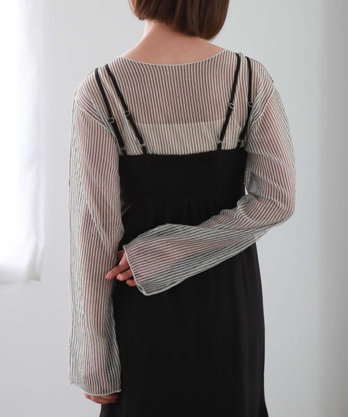 archives(アルシーヴ)の「ラッセルストライプシアーTOPS(Tシャツ/カットソー・レディース・ブルー/オフホワイト/ミント/ブラック・MEDIUM)」の19枚目の写真