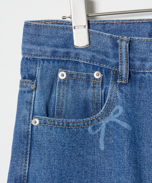 Chick（チック）の「▲Ribbon Denim Pants / リボンデニムパンツ（デニムパンツ・レディース・ブルー・S/M/L）」の5枚目の写真