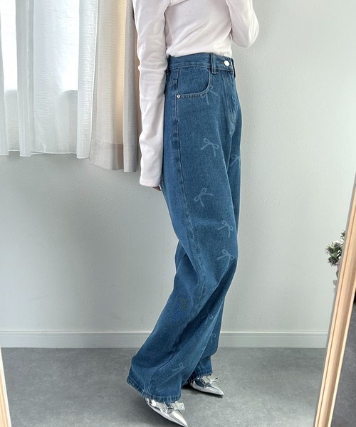 セール】△Ribbon Denim Pants / リボンデニムパンツ（デニム
