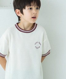 pairmanon | ワンポイント刺繍入り リブデザイン ワッフルTシャツ(Tシャツ/カットソー)