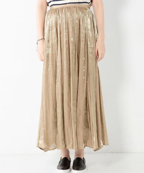 Another Edition（アナザーエディション）の「ギャザーマキシスカート/AEFC GAZ MAXI SK◆（スカート・レディース・ブラウン/ライトブルー・フリー）」の4枚目の写真