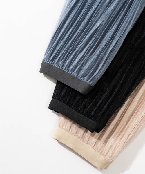 ZAKKA-BOX(ザッカボックス)の「プリーツチュールスカート(スカート・レディース・ブラック/ベージュ/グレイッシュブルー・FREE)」の9枚目の写真