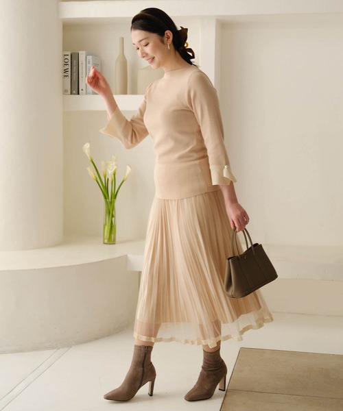 ZAKKA-BOX(ザッカボックス)の「プリーツチュールスカート(スカート・レディース・ブラック/ベージュ/グレイッシュブルー・FREE)」の16枚目の写真