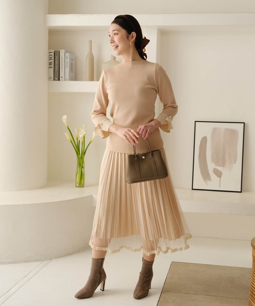 ZAKKA-BOX(ザッカボックス)の「プリーツチュールスカート(スカート・レディース・ブラック/ベージュ/グレイッシュブルー・FREE)」の17枚目の写真